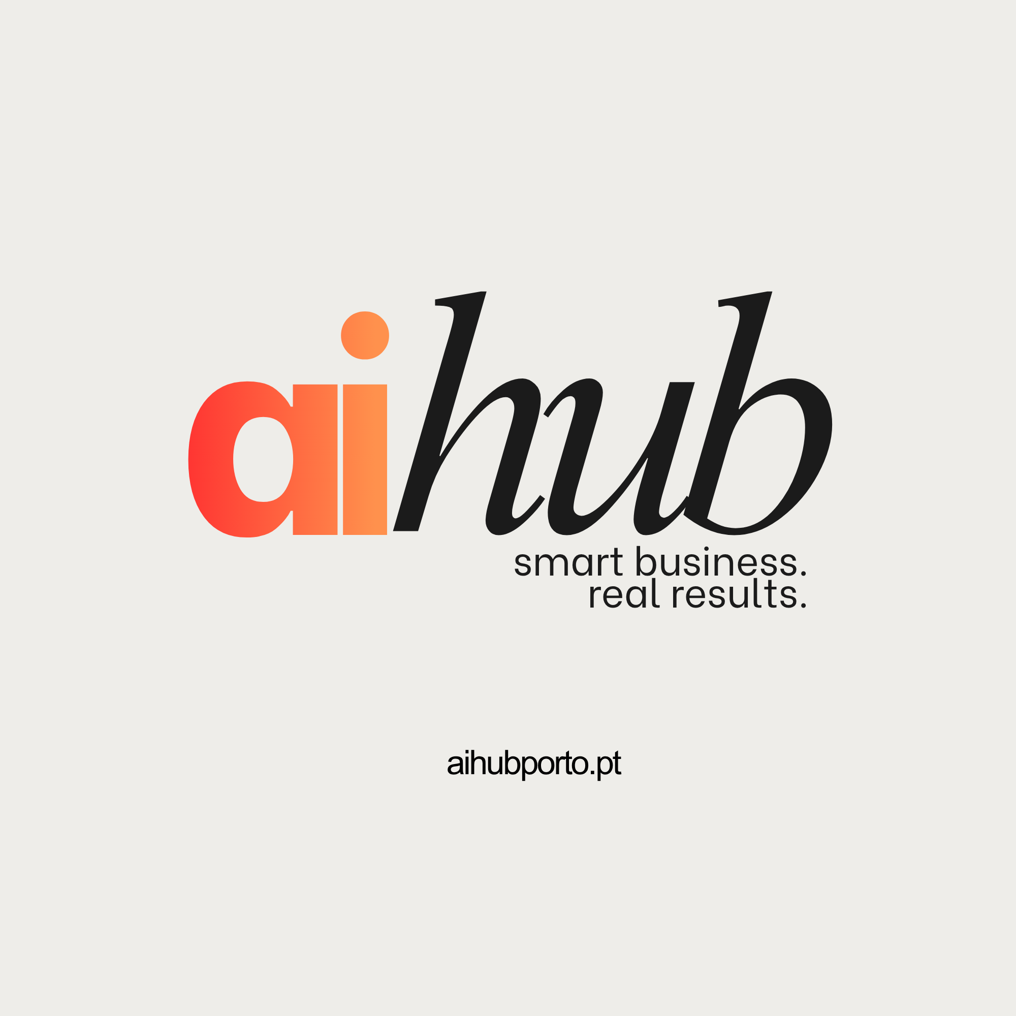 AIhub Logo — laranja, lettering preto
